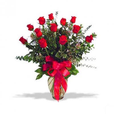 Red Roses Vase