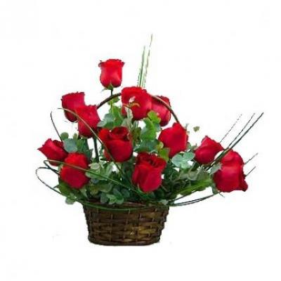 Red Roses Basket