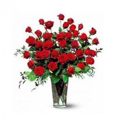 30 Red Roses Vase