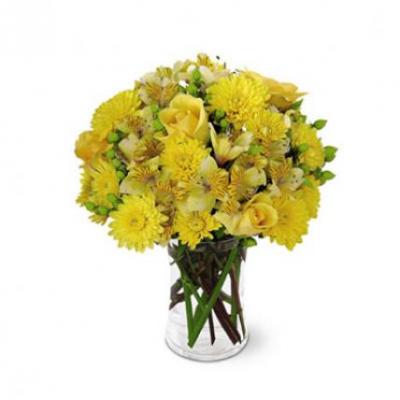Yellow Mix Flower Vase