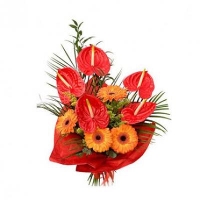 Anthurium & Gerbera Bouquet