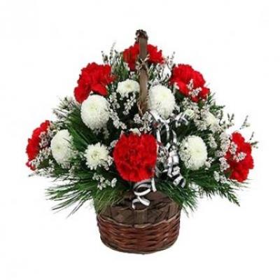 Mixed Carnation Basket