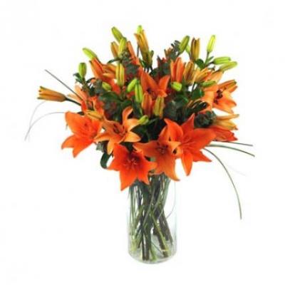 Orange Lily Vase