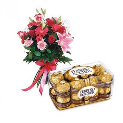 Mix Flowers With Ferrero Rocher