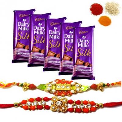 Rakhi With Dairy Milk Silk Chocolates