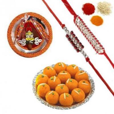 Rakhi Thali With Motichoor Laddu