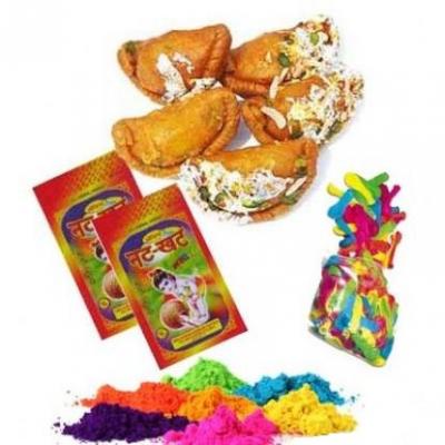 Holi Gujiya With Gulal & Balloons