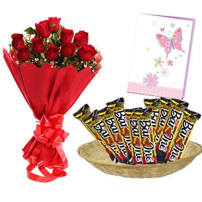 Barone Hamper With Card and Roses