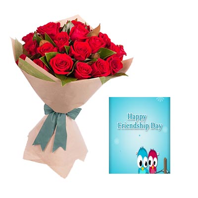 Red Roses Bouquet With Card