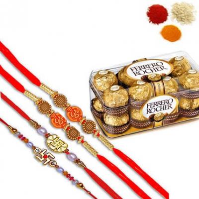 Rakhi Set and Ferrero Rocher