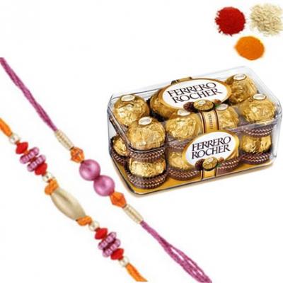 Rakhi Set with 16 Pcs Ferrero Rocher