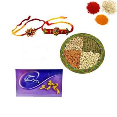 Rakhi with Chocolate and Dry Fruits