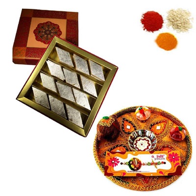 Rakhi Thali with Kaju Burfi