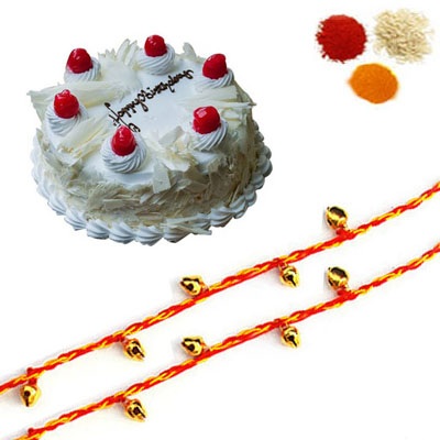 Rakhi with White Forest Cake