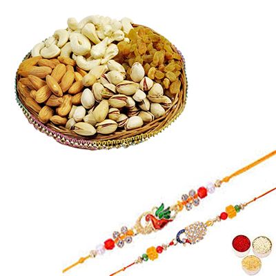 Designer Rakhi Set with Mixed Dry Fruits