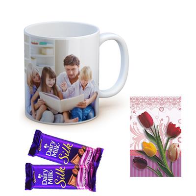 Photo Mug with Cadbury Silk and Greeting Card