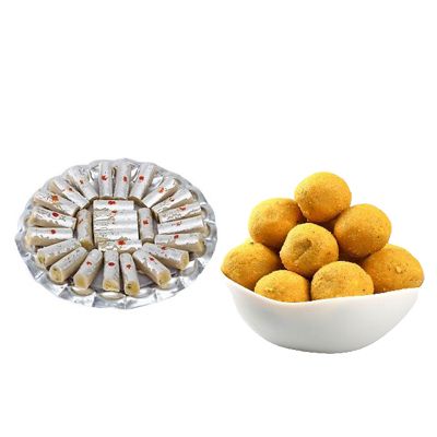 Kaju Roll with Besan Laddu