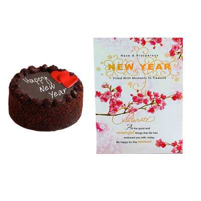 New Year Chocolate Cake and Card