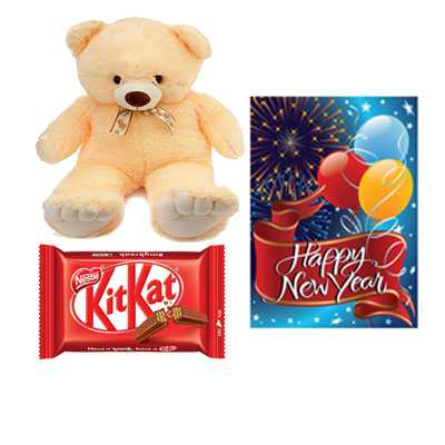 Kitkat with Card & Teddy Bear