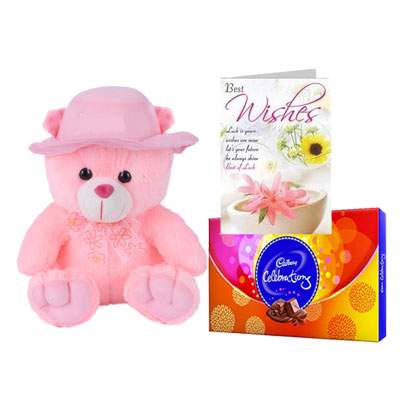 16 Inch Teddy with Celebration & Card