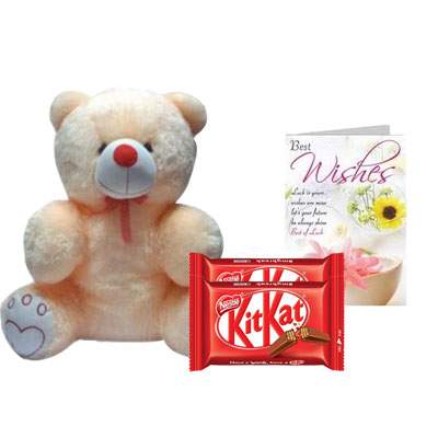 20 Inch Teddy with Kitkat & Card