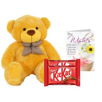 36 Inch Teddy with Kitkat & Card