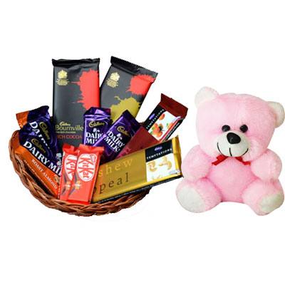 Basket of Indian Chocolates & Teddy