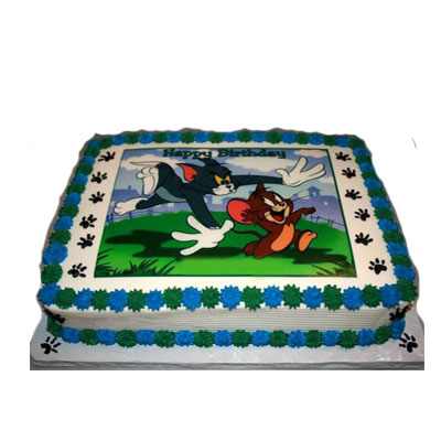 Tom & Jerry Photo Cake Square