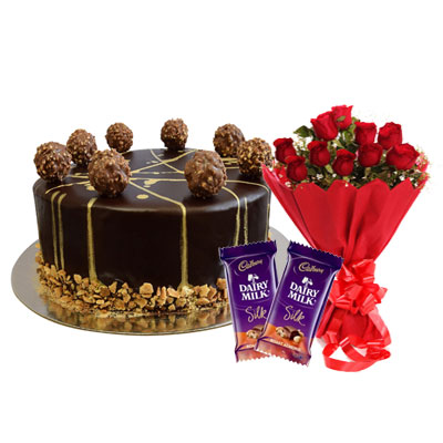 Ferrero Rocher Chocolate Cake, Bouquet & Silk