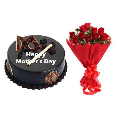 Mothers Day Chocolate Royal Cake & Mix Bouquet