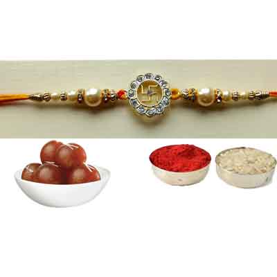 Swastik Rakhi With Gulab Jamun