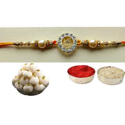 Swastik Rakhi With Rasgulla