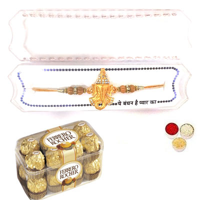 Shri Ganesha Rakhi With Ferrero