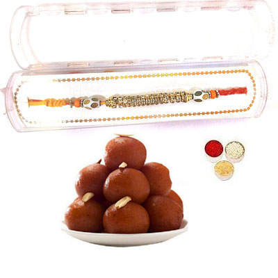 Precious Rakhi With Gulab Jamun