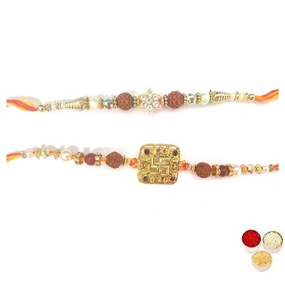 Set Of 2 Rudraksha Rakhi