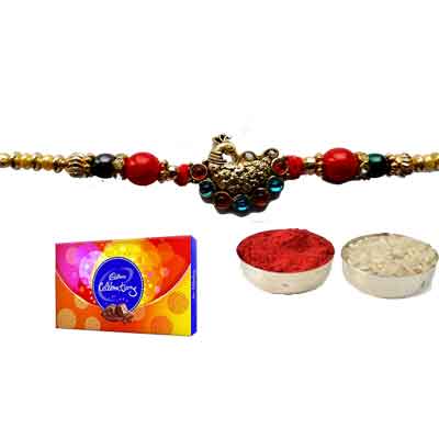 Peacock Rakhi For Brother With Celebration