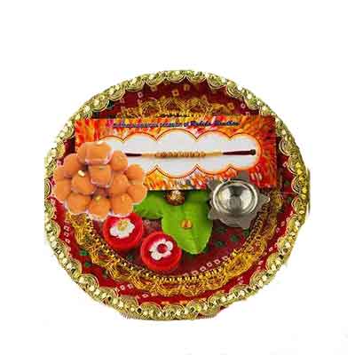 Beautiful Rakhi Thali with Laddu