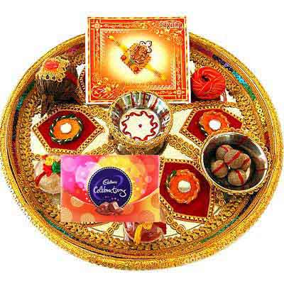 Decorative Rakhi Thali with Celebration