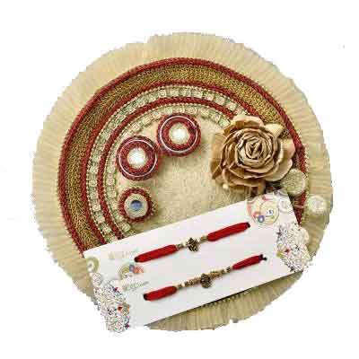 Fancy Rakhi Thali with 2 Rakhi set