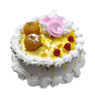 Motichur Laddu Vanilla Cake