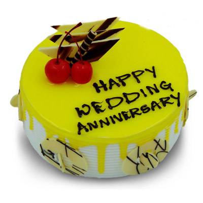 Happy Anniversary Pineapple Round Cake