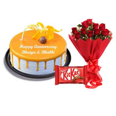 Butterscotch Cake, Bouquet & Kitkat