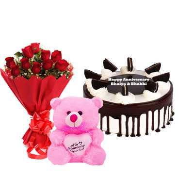 Oreo Cake, Bouquet & Teddy