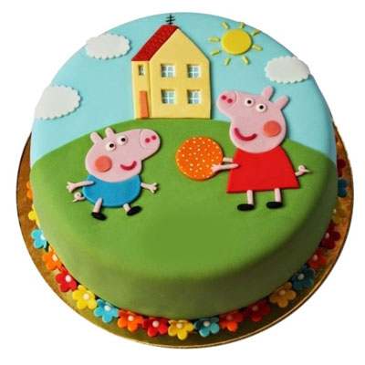 Peppa Pig Fondant Cake