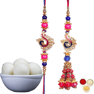 Lumba Rakhi For Brother Bhabhi With Rasgulla