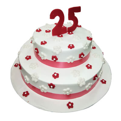 25th Anniversary Vanilla Choc Chip Cake