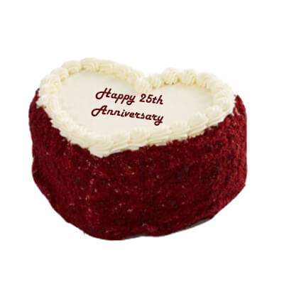 Silver Jubilee Red Velvet Anniversary Cake