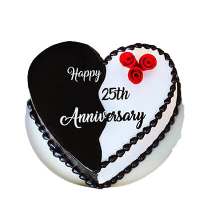 Send 25th Anniversary Chocolate Cake Online In Kerala Same Day Delivery