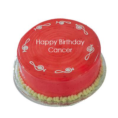 Strawberry Cake For Cancer Zodiac Sign