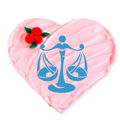 Heart Shape Libra Strawberry Cake
